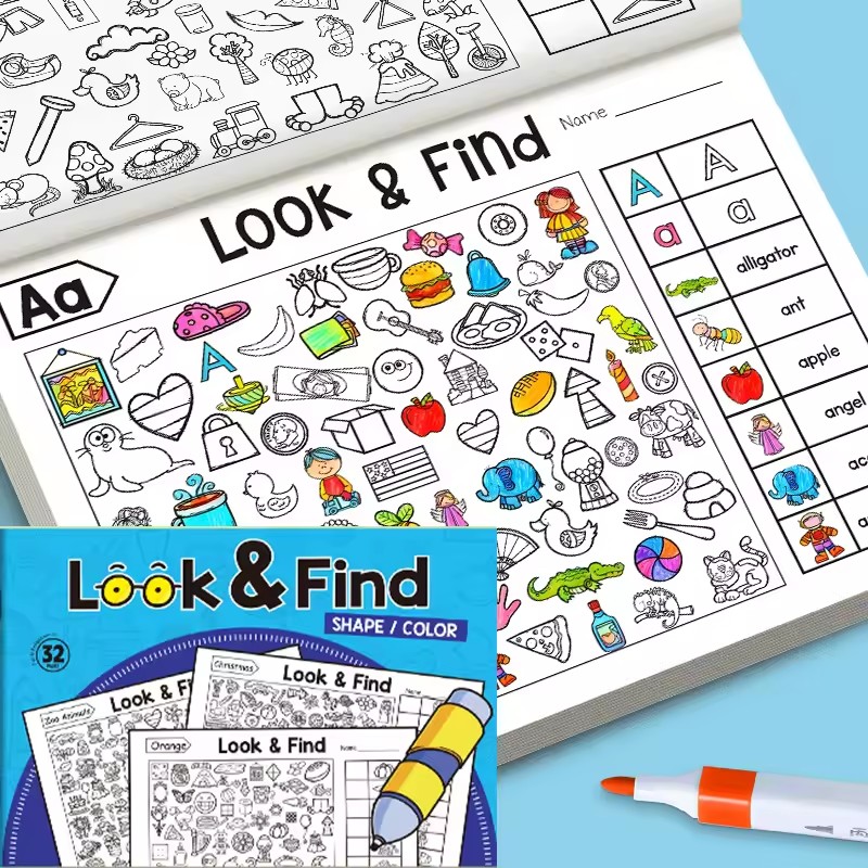 Kid Educational - Look And Find Malbuch für Kleinkinder,