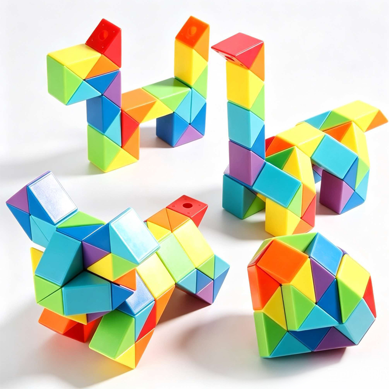 Kids Education Related - Großer Faltbarer Regenbogen-Zauberschlangen-Würfel Geduldspiel Lernspielzeug für